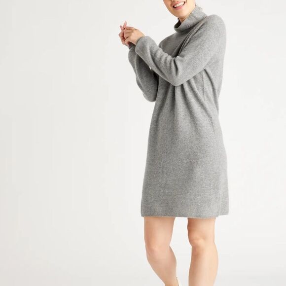 Quince Mongolian Cashmere Textured Sweater Dress M - Picture 3 of 9